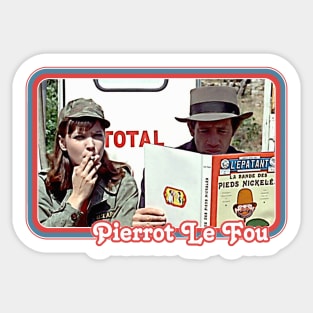 Pierrot Le Fou /// Retro Aesthetic Fan Design Sticker